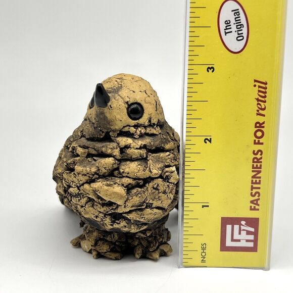 Vintage Sparrow Pine Cone Ceramic Figurine 3” Bird Sculpture “Small Chips” - Picture 2 of 12